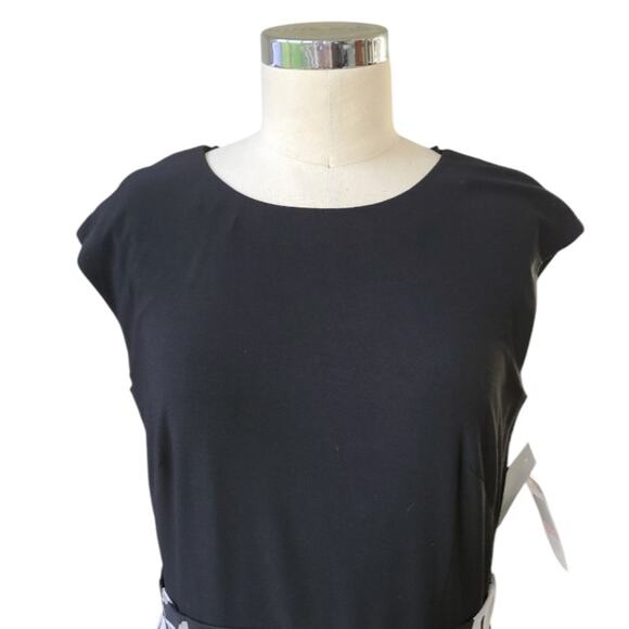 NWT Alex Evenings Maxi Dress Size 10 Black Bodice Floral Skirt Pockets Event EUC - Picture 6 of 13